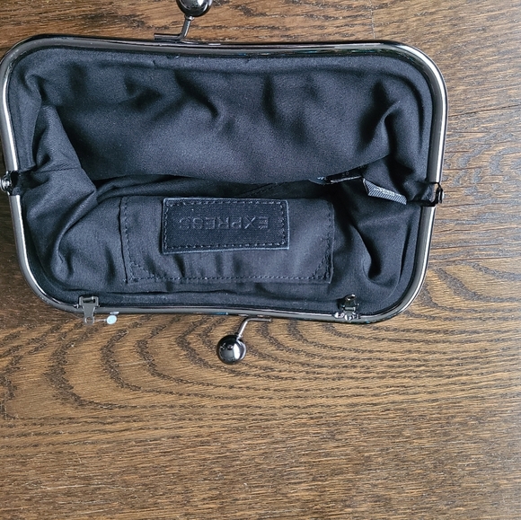 Express Elegant Black Clutch Bag shiny fabric (without chain ) 8.5 in.×5 in. - Picture 3 of 3